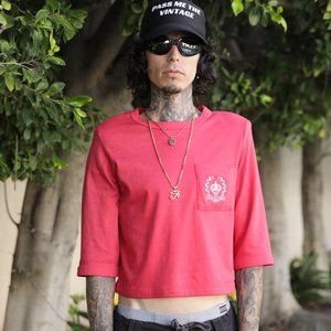 Vintage Bowie Androgynous Padded Shoulder Blouse